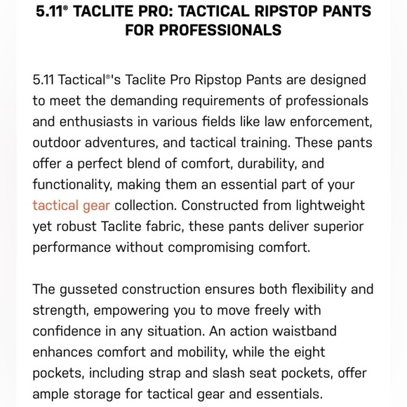 5.11 Tactical Taclite pro pant khaki size 34 x 30 - Picture 5 of 14